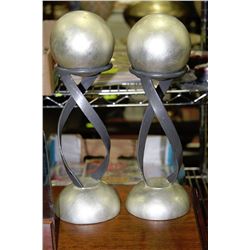 PAIR OF SILVER BALL HOME DECOR