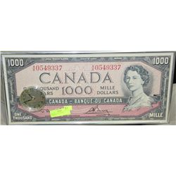 $1000 BILL WALL CLOCK (WORKING)