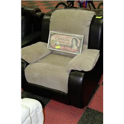 MICROFIBRE & LEATHER RECLINER CHAIR