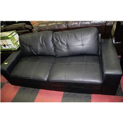 BLACK LEATHERETTE LOVE SEAT