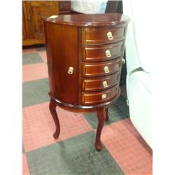 WOOD 5 DRAWER 2 DOOR HALF MOON JEWELLERY