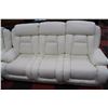 Image 3 : NEW WHITE PERFORATED LEATHER RECLINING SOFA