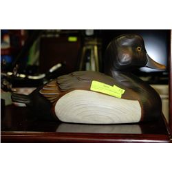 HAND CARVED TOM TABER SIGNED DUCK DECOY