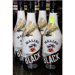 FOUR 750ML OF MALIBU BLACK RUM 35%
