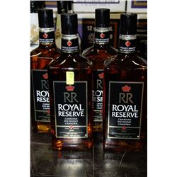 FOUR 750ML BOTTLES ROYAL RESERVE RYE WHISKY