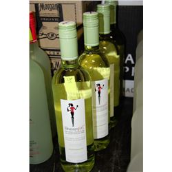 FOUR 750ML BOTTLES OF SKINNY GIRL WHITE WINE 2013