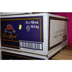 CASE WITH TWELVE 750ML BOTTLES OF CROWN ROYAL