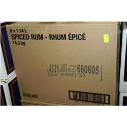 CASE WITH EIGHT 1.14 LITRE BOTTLES OF CAPTAIN