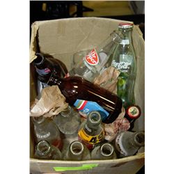 BOX OF COLLECTIBLE SOFT DRINK BOTTLES