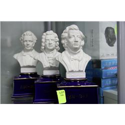 3 SCHMID BROS. MUSIC BOX BUSTS