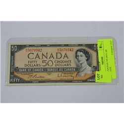 1954 CANADIAN 50 DOLLAR BANKNOTE