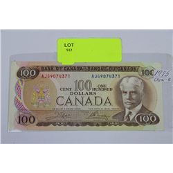1975 CANADIAN 100 DOLLAR BANKNOTE