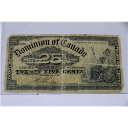 CANADIAN 1900 25 CENT SHINPLASTER