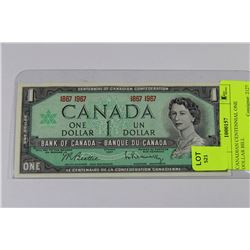 CANADIAN CENTENNIAL ONE DOLLAR BILL