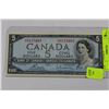Image 1 : 1954 CANADIAN FIVE DOLLAR BANKNOTE