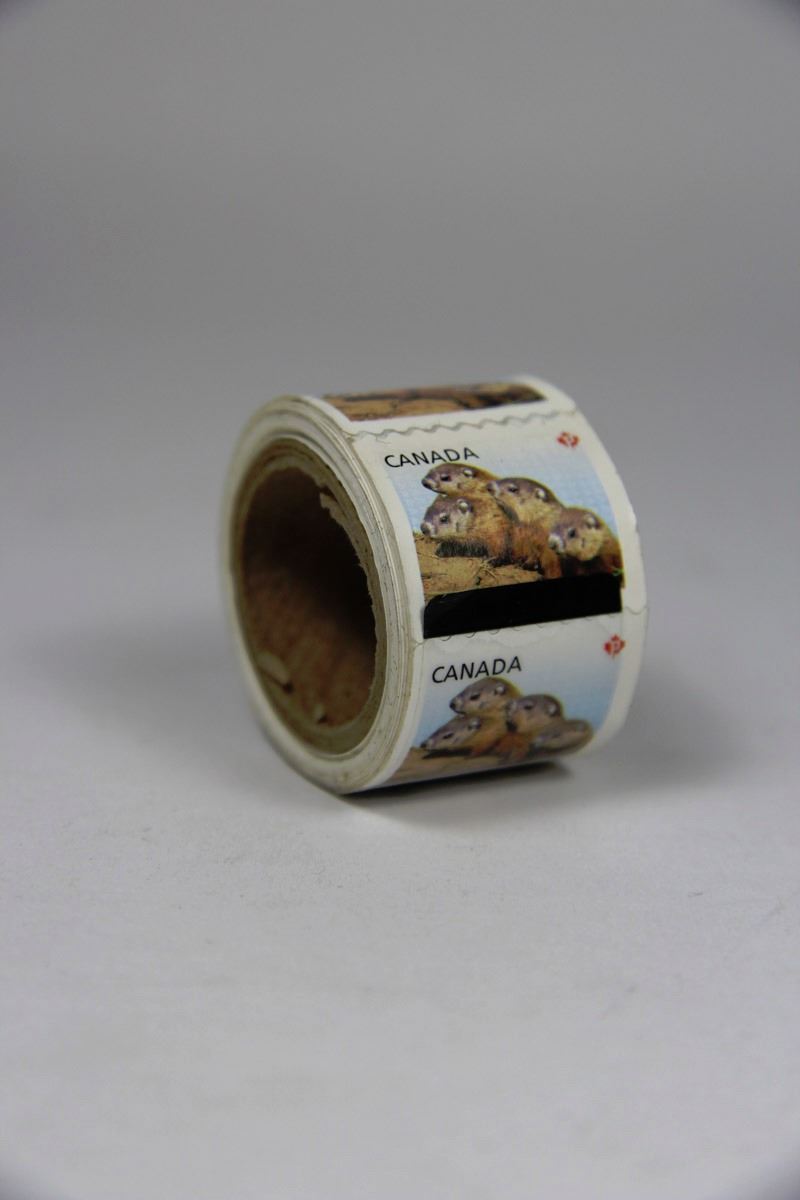 ROLL OF 100 CANADIAN POSTAGE STAMPS MARMOT