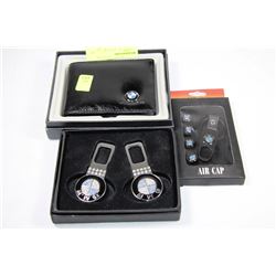 BMW COLLECTION WITH AIR CAPS, KEYCHAIN, WALLET,