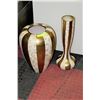 Image 1 : PAIR OF VASES IN EGGSHELL & GOLD LEAF FINISH