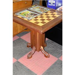 VINTAGE WOOD CHESS TABLE