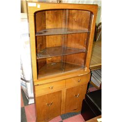 VINTAGE KNECHTEL WALNUT CORNER CABINET
