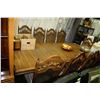 Image 1 : WOOD DINING TABLE WITH 2 LEAVES & 10 CHAIRS