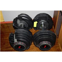 PAIR OF BOWFLEX ADJUSTABLE DUMBELLS