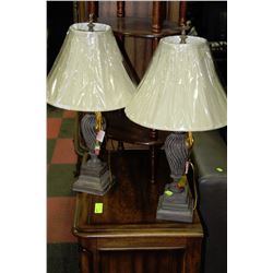 PAIR OF CHARCOAL IVORY FINISH LAMPS
