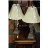 Image 1 : PAIR OF CHARCOAL IVORY FINISH LAMPS