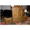 Image 1 : VINTAGE ESTATE CARVED STYLE ARMOIRE WITH 2 NIGHT