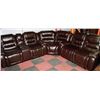 Image 1 : NEW CHOCOLATE BROWN LEATHER RECLINING SECTIONAL