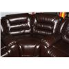 Image 3 : NEW CHOCOLATE BROWN LEATHER RECLINING SECTIONAL