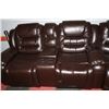 Image 4 : NEW CHOCOLATE BROWN LEATHER RECLINING SECTIONAL