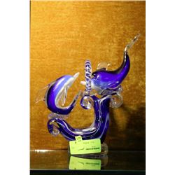 ART GLASS DOLPHIN ORNAMENT