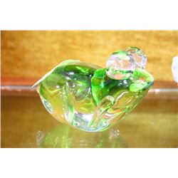 GREEN ART GLASS FROG