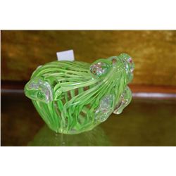 GREEN ART GLASS FROG