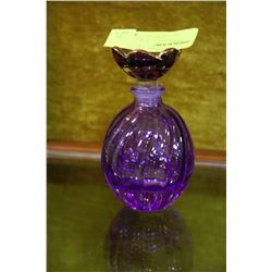 PURPLE ART GLASS PERFUME BOTTLE