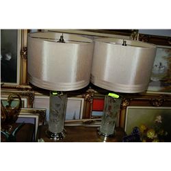 PAIR OF ESTATE GLASS LAMPS