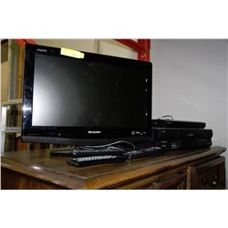 SHARP AQUIOS 19" LCD TV WITH VCR AND DVD PLAYER