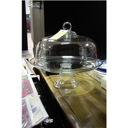 GLASS CAKE STAND + LID