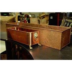 SET OF 2 BRASS PLANTERS