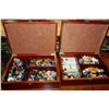 Image 1 : 2 WOOD BOXES ONE WITH JEWELLERY ONE WITH