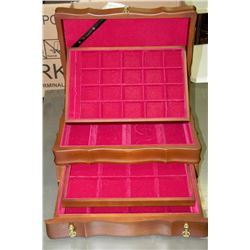 LARGE WOOD ESTATE JEWELLERY BOX