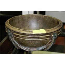 FRUITBOWL CENTERPIECE W/ BROWN CHARCOAL FINISH