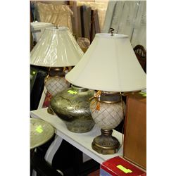 PAIR OF IVORY CHARCOAL DESIGNER LAMPS