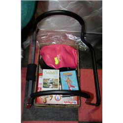 BOX WITH EXCERCISE BALL, PUSH UP PADS,