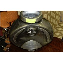 SILVER LEAF FINISH VASE W/ "LONG LIFE" SYMBOL