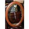 Image 1 : WOOD FRAMED OVAL MIRROR - 29 INCHES