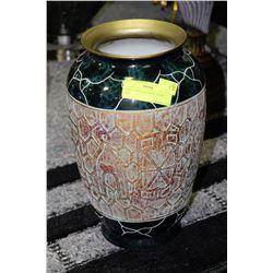 GREEN AND GOLD LEAF FINISH VASE
