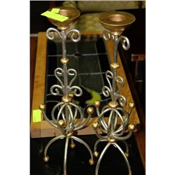 PAIR OF SILVER CANDLEHOLDERS