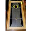 Image 1 : WOOD FRAMED STAIN GLASS STYLE WINDOW